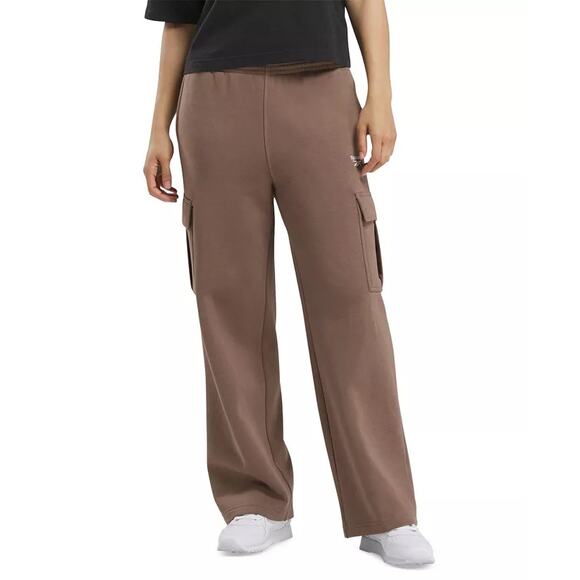 Reebok Women's Identity Mid-Rise Brown Fleece Cargo Sweatpants Size 2XL - Picture 1 of 10